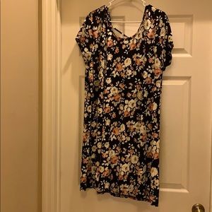 Velvet Flower Print Dress